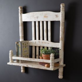 Rustic Farmhouse Chair Shelf - Vintage Style Furniture for Home Decor and Storage