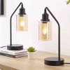 Set of 2 - Classic Black Edison-Style Dimmable USB Table Lamp with LED Bulbs