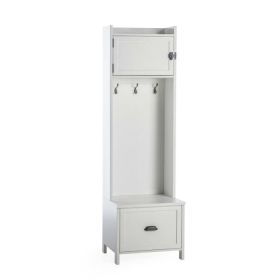 White Entryway Locker Hall Tree Shoe Cubbie Hat Storage Rack