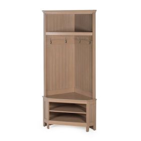 Driftwood Birch Corner Hall Tree Shoe Cubbie Hat Storage Rack