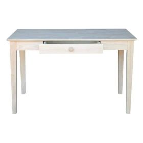 Unfinished Solid Wood Desk Laptop Computer Writing Table with Drawer
