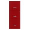 Red Metal 3-Drawer Vertical Key Locking Filing Cabinet