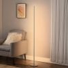 Silver Minimalist 57-inch Slim Bar-Shaped Dimmable LED Corner Floor Lamp
