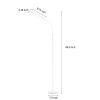 White 68-inch LED Dimmable Gooseneck Floor Lamp Reading Light with Remote