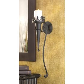 Vintage Gothic Candle Wall Sconce - Decorative Metal Holder for Candles