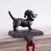 Rustic Cast Iron Dachshund Stocking Holder - Best Holiday Decor for Mantel