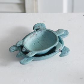Sea Turtle Trinket Dishes Set of 2 - Decorative Coastal Home Decor