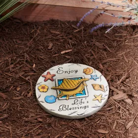 Enjoy Life's Blessings Stepping Stone - Garden Decor with Inspirational Quote